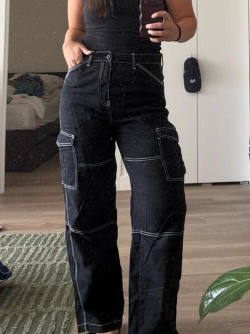 H&M Women's Black Cargo Jeans